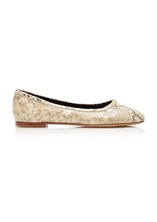 Chloé - Marcie Snake-Print Leather Flats - Animal - IT 36.5 - Moda Operandi