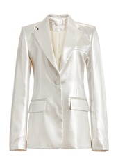 Chloé - Metallic Silk Blazer - Silver - FR 38 - Moda Operandi