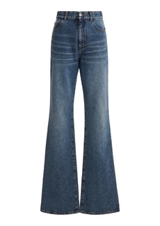 Chloé - Mid-Rise Cotton-Hemp Bootcut Jeans - Medium Wash - 26 - Moda Operandi