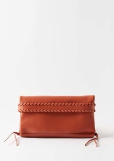 Chloé - Mony Whipstitched Leather Clutch Bag - Womens - Tan