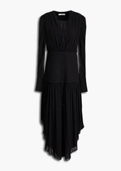 Chloé - Mousseline and silk-blend crepe maxi dress - Black - FR 34