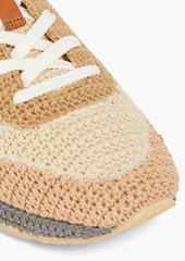 Chloé - Mytha color-block crochet-knit sneakers - Neutral - EU 38