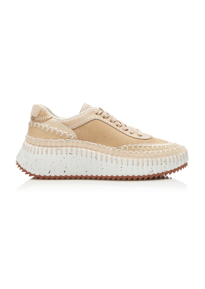 Chloé - Nama Suede Platform Sneakers - Tan - IT 38 - Moda Operandi