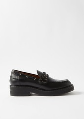 Chloé - Noua Lace-embellished Leather Penny Loafers - Womens - Black