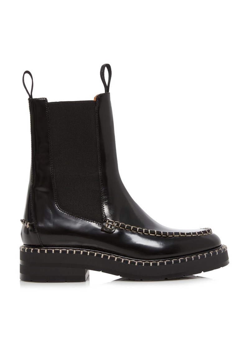 Chloé - Noua Leather Ankle Boots - Black - IT 38.5 - Moda Operandi