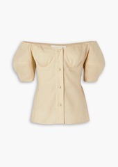 Chloé - Off-the-shoulder linen blouse - Neutral - FR 34
