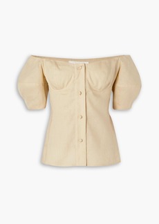 Chloé - Off-the-shoulder linen blouse - Neutral - FR 36