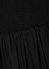 Chloé - Off-the-shoulder shirred wool-crepe maxi dress - Black - FR 34