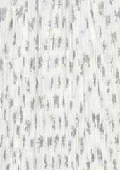 Chloé - Open-back printed plissé silk-chiffon and crepe maxi dress - White - FR 36