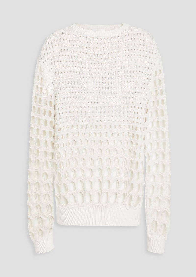 Chloé - Open-knit silk sweater - White - XS