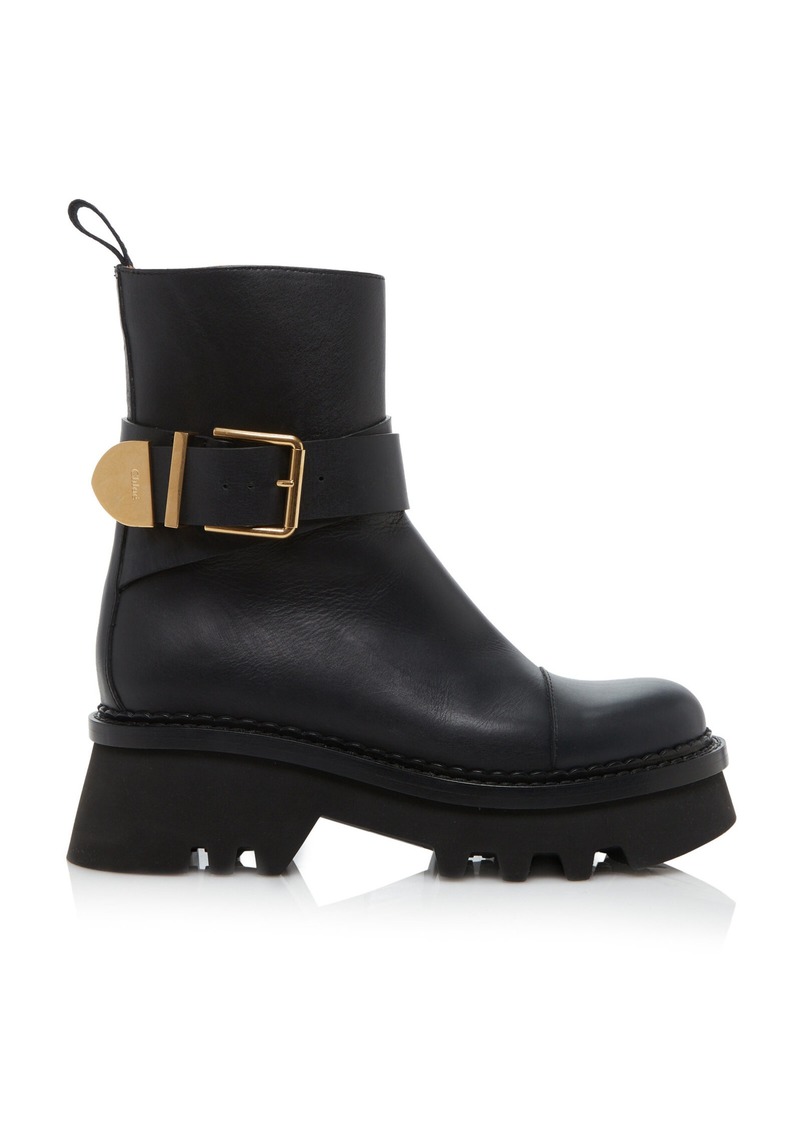 Chloé - Owena Leather Ankle Boots - Black - IT 40 - Moda Operandi