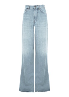 Chloé - Paneled Rigid High-Rise Wide-Leg Jeans - Light Wash - 28 - Moda Operandi