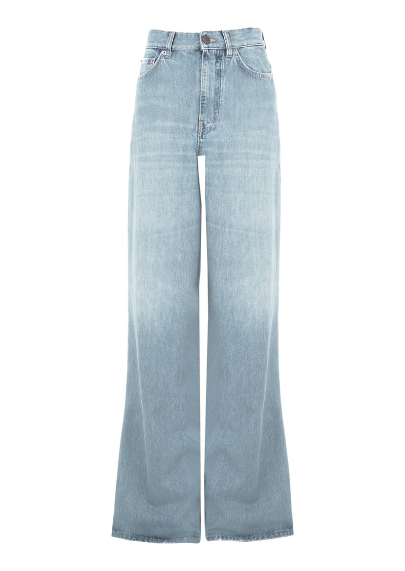 Chloé - Paneled Rigid High-Rise Wide-Leg Jeans - Light Wash - 26 - Moda Operandi