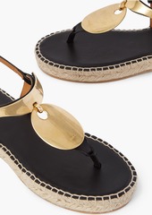 Chloé - Pema embellished leather espadrille sandals - Black - EU 36