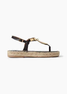 Chloé - Pema embellished leather espadrille sandals - Black - EU 36