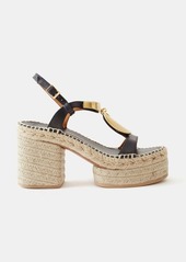 Chloé - Pema Espadrille-sole Platform Sandals - Womens - 01bk