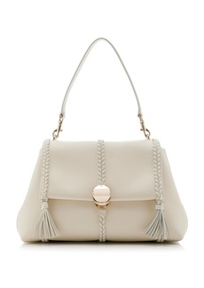 Chloé - Penelope Medium Leather Shoulder Bag - White - OS - Moda Operandi