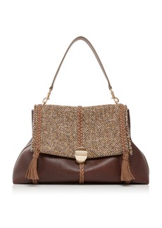 Chloé - Penelope Tweed Shoulder Bag - Brown - OS - Moda Operandi