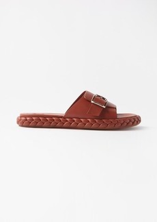 Chloé - Pip Braided-sole Leather Sandals - Womens - Brown