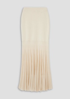 Chloé - Pleated ribbed wool and silk-blend maxi skirt - White - XS