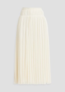 Chloé - Pleated wool-gauze midi skirt - White - FR 38