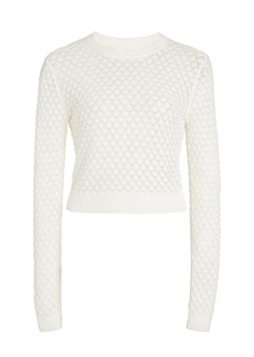 Chloé - Pointelle-Knit Cotton Sweater - Ivory - L - Moda Operandi