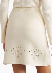 Chloé - Pointelle-knit wool mini skirt - White - M