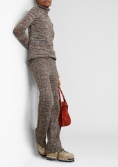 Chloé - Ribbed cashmere and wool-blend straight-leg pants - Brown - XS