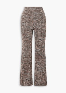 Chloé - Ribbed cashmere and wool-blend straight-leg pants - Brown - XS