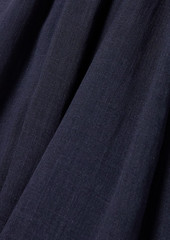 Chloé - Ribbed knit-paneled linen and silk-blend maxi skirt - Blue - FR 44