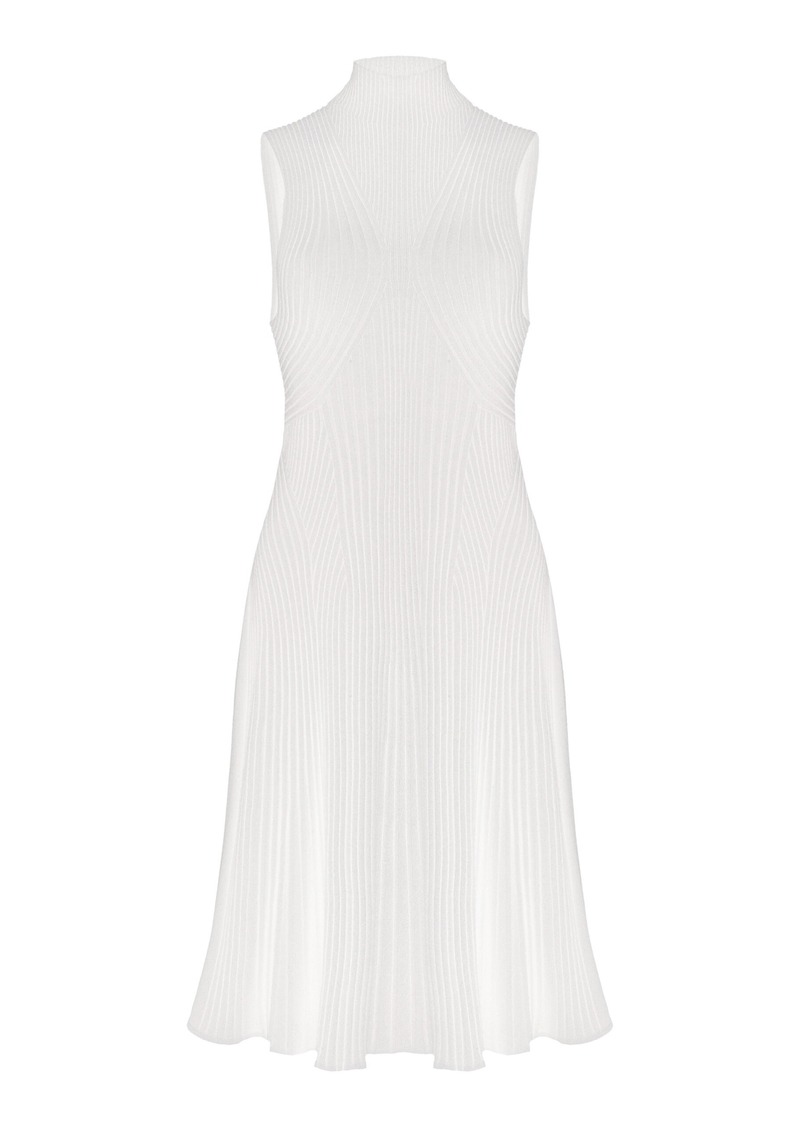 Chloé - Ribbed-Knit Wool Turtleneck Mini Dress - White - XS - Moda Operandi