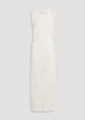 Chloé - Ribbed silk and linen-blend maxi dress - White - XL