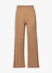 Chloé - Ribbed wool and cashmere-blend straight-leg pants - Brown - XL