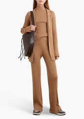 Chloé - Ribbed wool and cashmere-blend straight-leg pants - Brown - XL