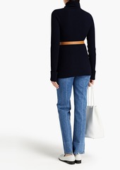 Chloé - Ribbed wool and cashmere-blend turtleneck sweater - Blue - XS