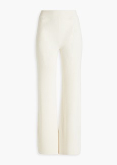 Chloé - Ribbed wool-blend flared pants - White - XS