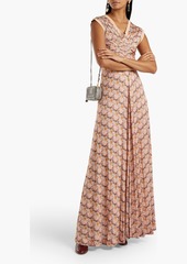 Chloé - Ruched printed stretch-jersey maxi dress - Pink - FR 40