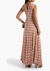 Chloé - Ruched printed stretch-jersey maxi dress - Pink - FR 40