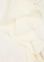 Chloé - Ruffle-trimmed silk crepe de chine midi shirt dress - White - FR 46