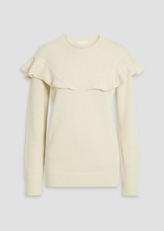 Chloé - Ruffled cashmere sweater - White - XS
