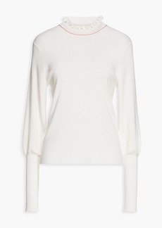 Chloé - Ruffled wool turtleneck sweater - White - XS