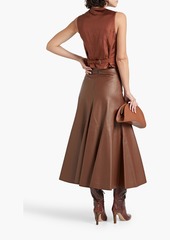 Chloé - Satin-paneled wool-canvas vest - Brown - FR 44