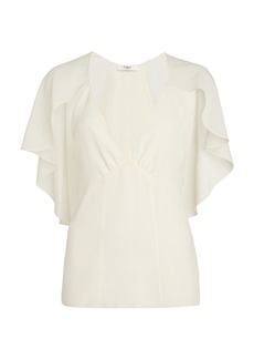 Chloé - Silk-Georgette Cape Top - White - FR 40 - Moda Operandi