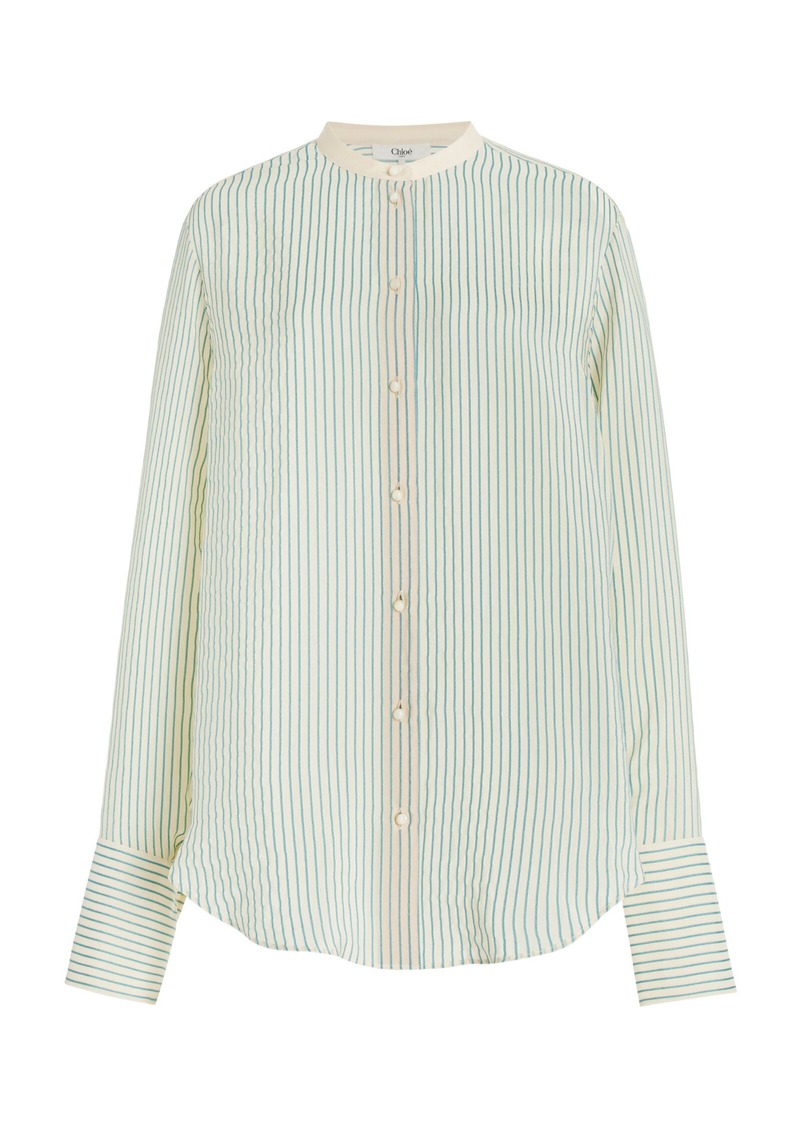 Chloé - Silk Top - Blue - FR 38 - Moda Operandi