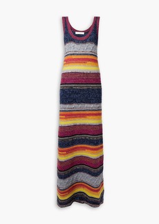 Chloé - Striped cashmere and wool-blend maxi dress - Blue - S