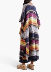 Chloé - Striped cashmere and wool-blend poncho - Gray - M