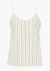 Chloé - Striped cotton-poplin tank - White - FR 36