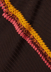 Chloé - Crochet-trimmed ribbed wool maxi skirt - Brown - XS