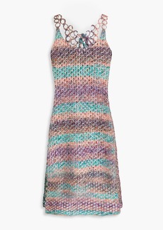 Chloé - Striped open-knit wool mini dress - Multicolor - XS