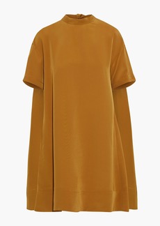 Chloé - Tie-neck satin-crepe mini dress - Brown - FR 36